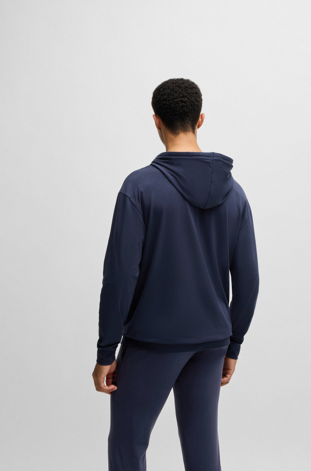 STRETCH-COTTON RELAXED-FIT HOODIE WITH LOGO PRINT - 4