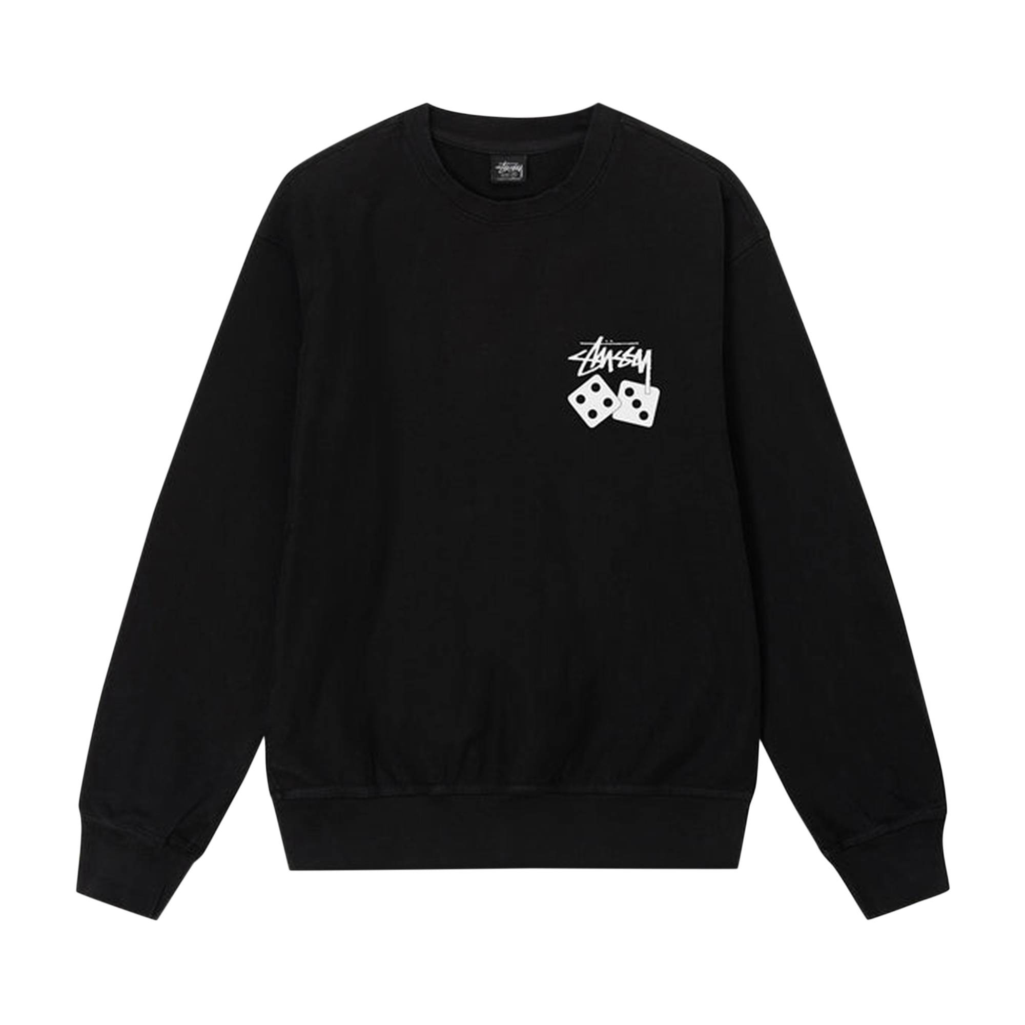 Stussy Dice Pigment Dyed Crew 'Black' - 1