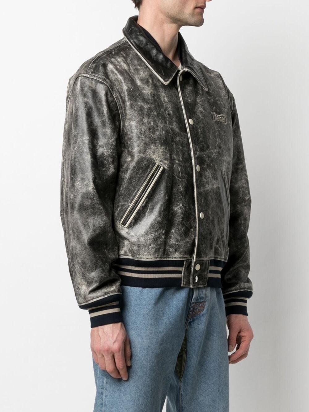 distressed bomber jacket - 3