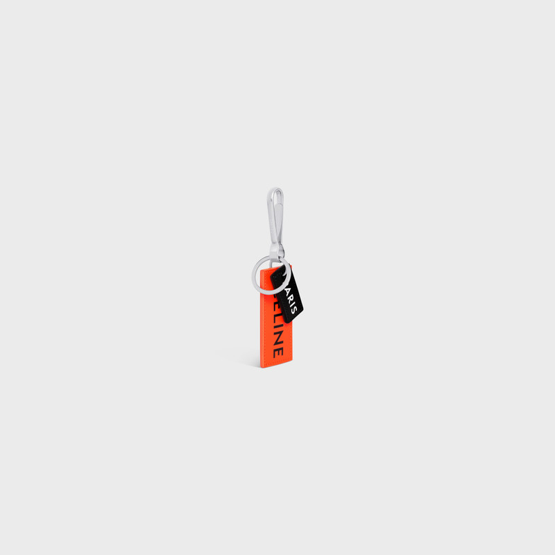 CELINE tag keyring in calfskin with celine paris print outlook