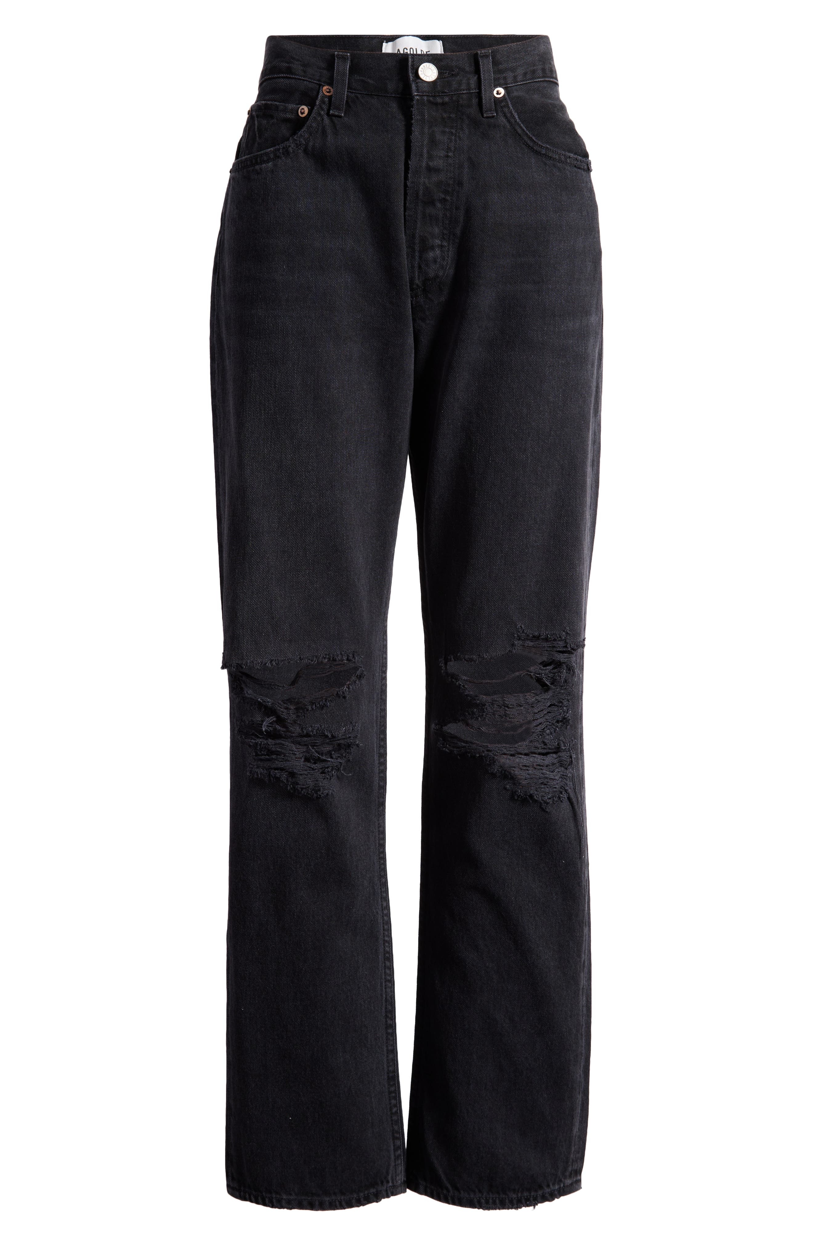 AGOLDE '90s Pinch Waist Ripped High Waist Straight Leg Jeans in Fuse at Nordstrom - 5