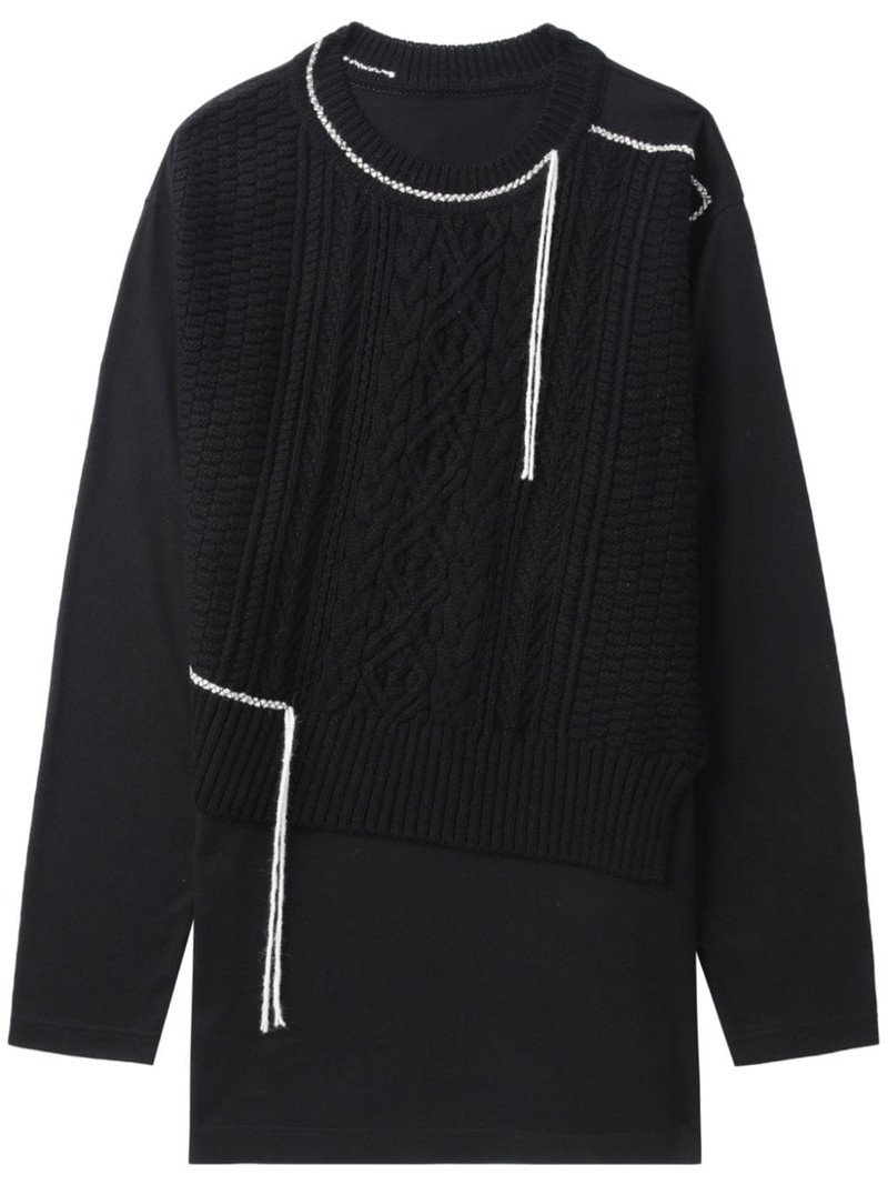 decorative-stitch long-sleeve jumper 1