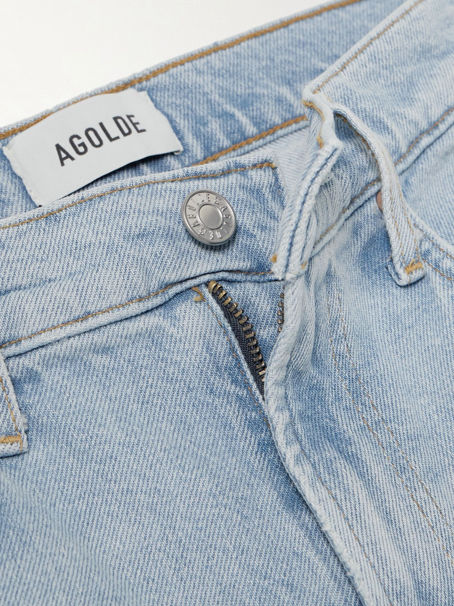 Ren frayed high-rise wide-leg jeans Light denim - 5