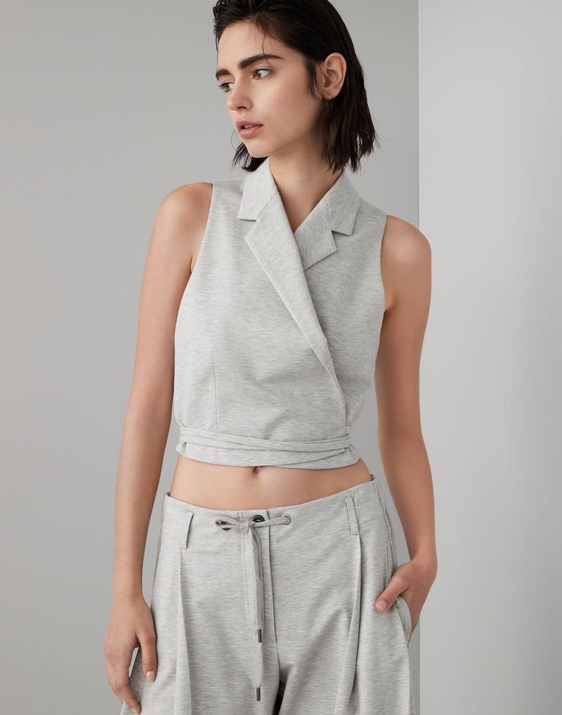 Couture interlock wrap vest with monili - 1