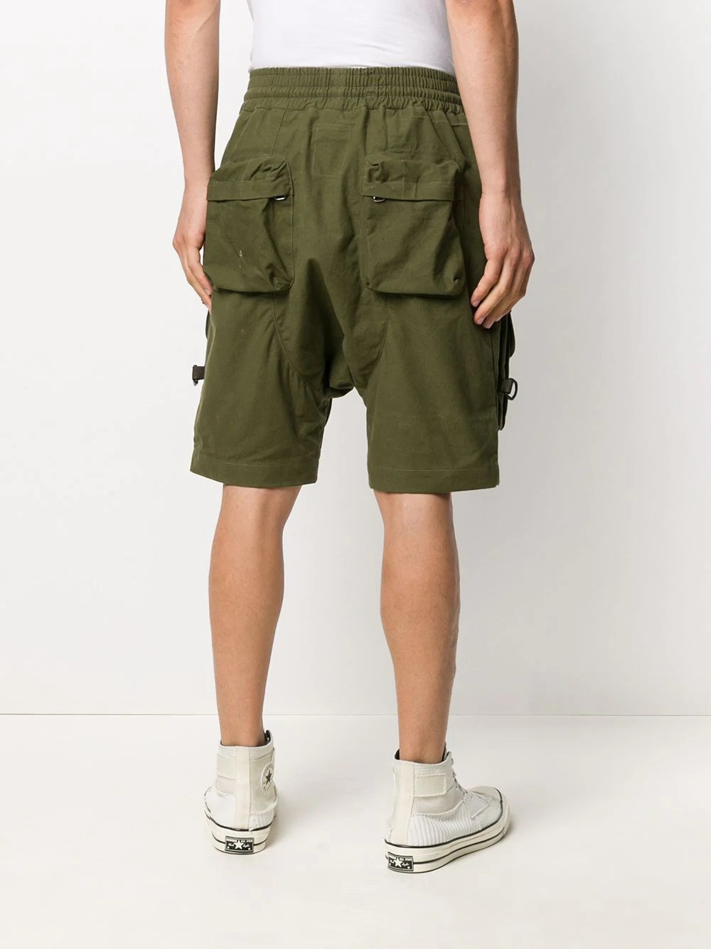 drawstring cargo shorts - 4