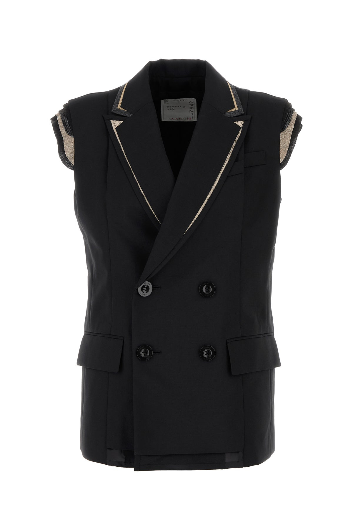 Black polyester blend vest - 1