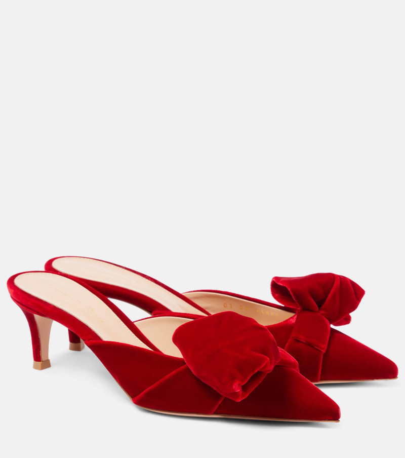 55 bow-detail velvet mules - 1