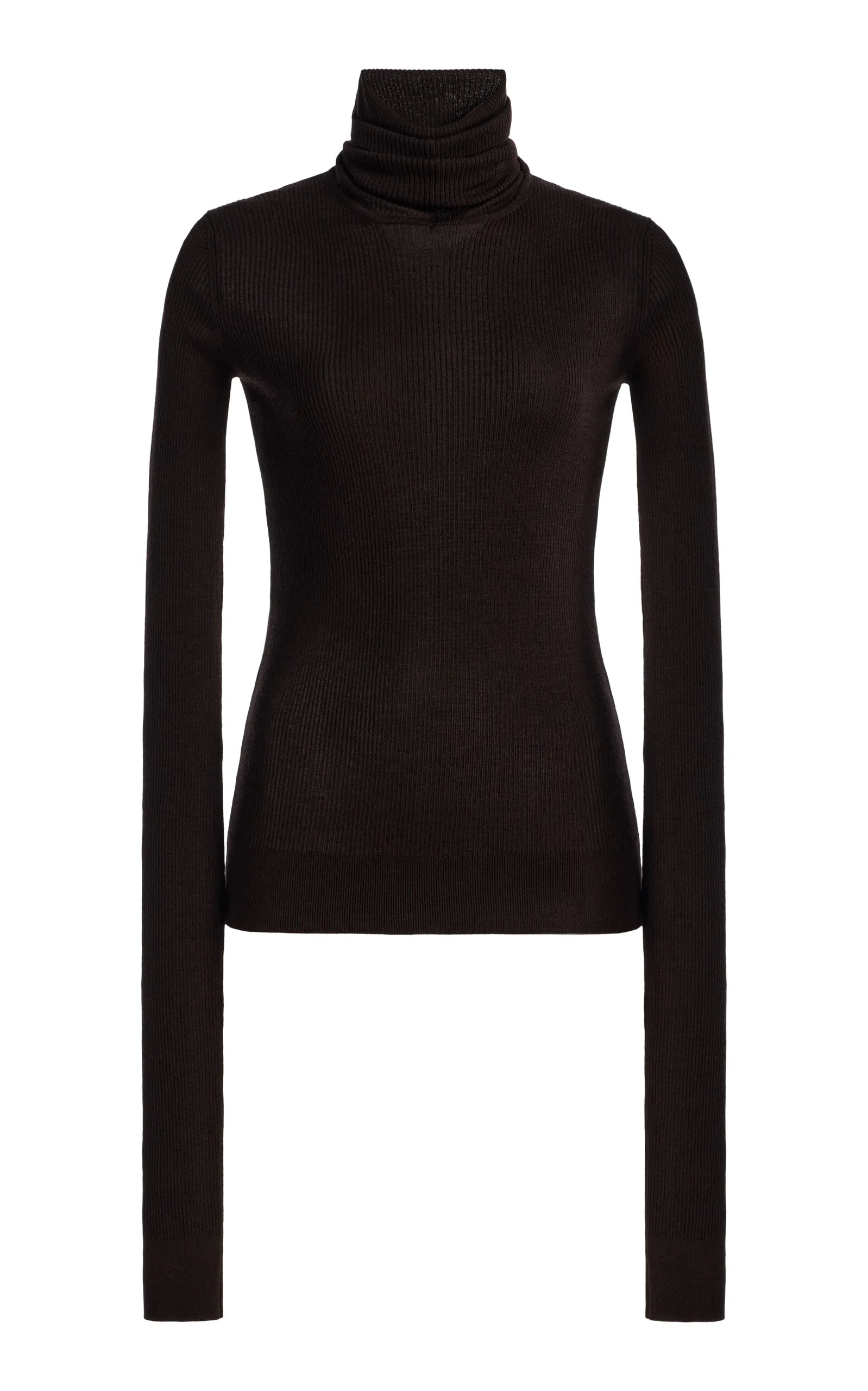 Wool-Silk Balaclava Sweater brown - 1