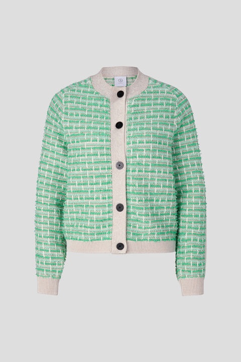 Franzi knit jacket in Green/Greige - 1