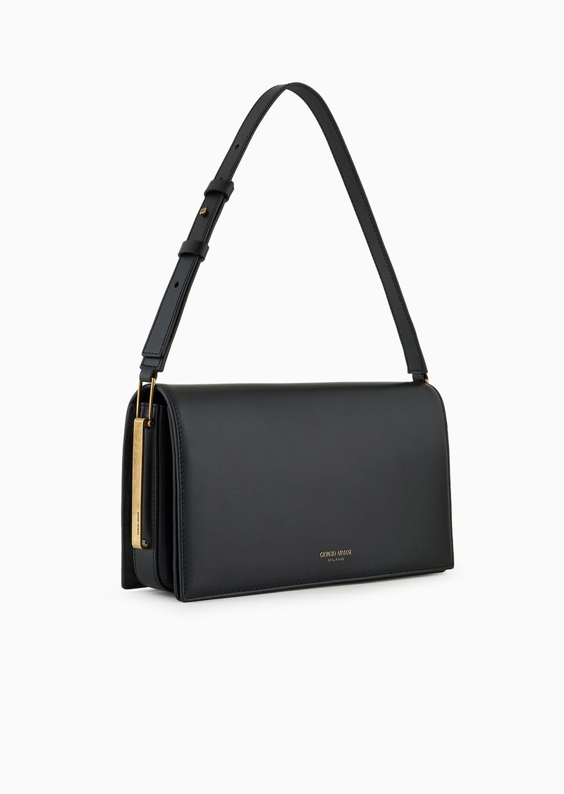 GIORGIO ARMANI Polished leather baguette bag outlook