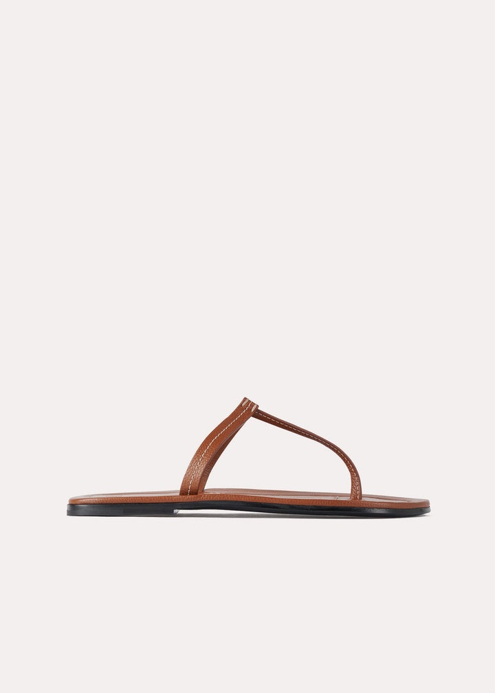 Totême The t-strap sandal tan grain | REVERSIBLE