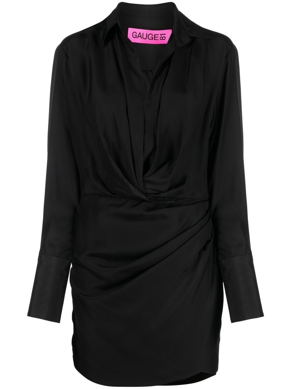 silk open-neck shirt dress - 1