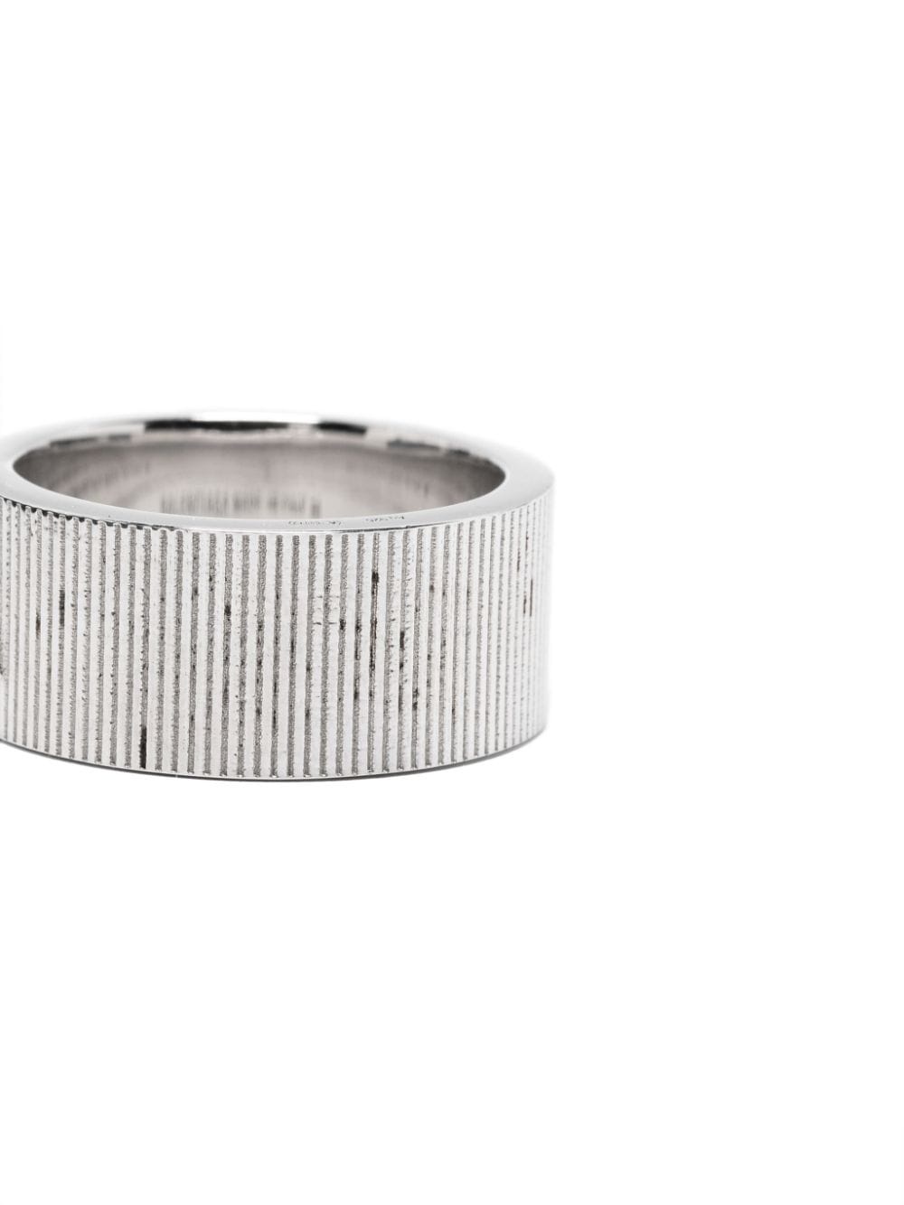 logo-embossed ribbed ring - 3