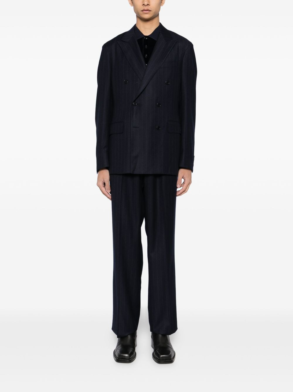 pinstripe double-breasted suit - 2