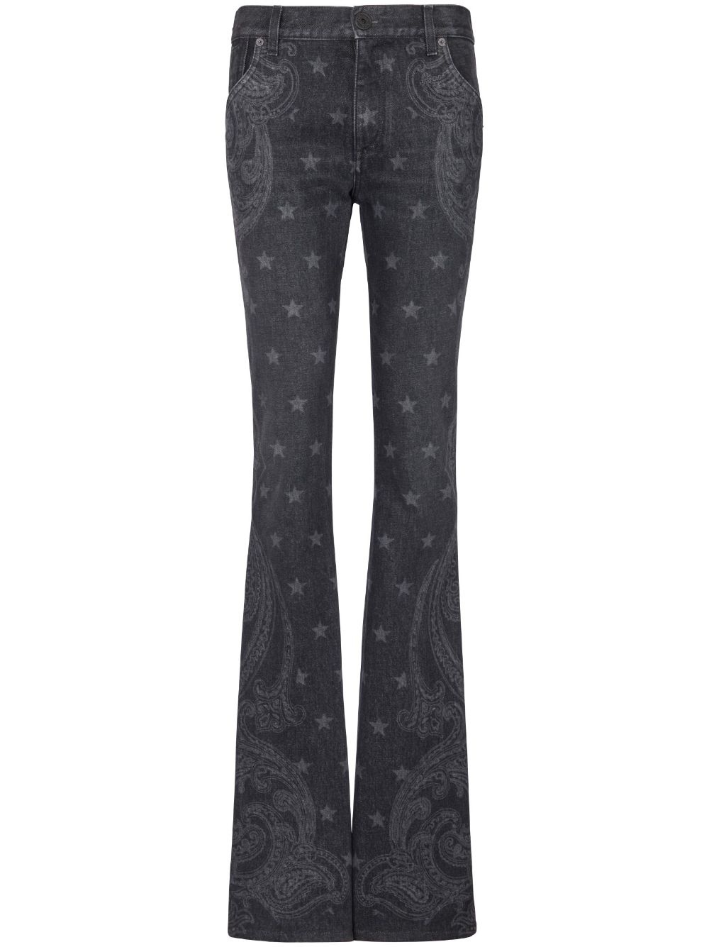 star-print bootcut mid-rise jeans - 1