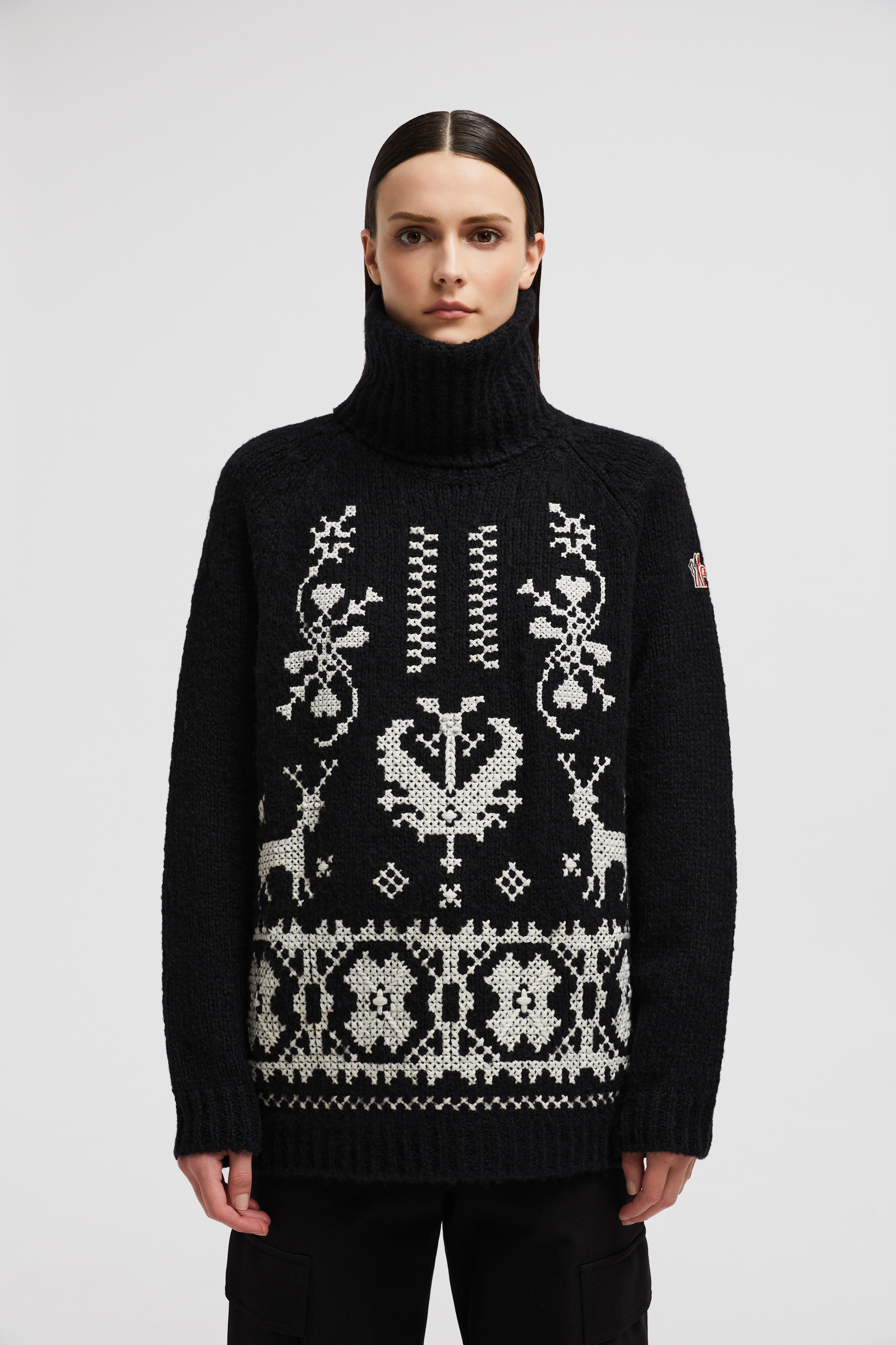 Hand-Embroidered Alpaca & Wool Turtleneck Sweater - 3