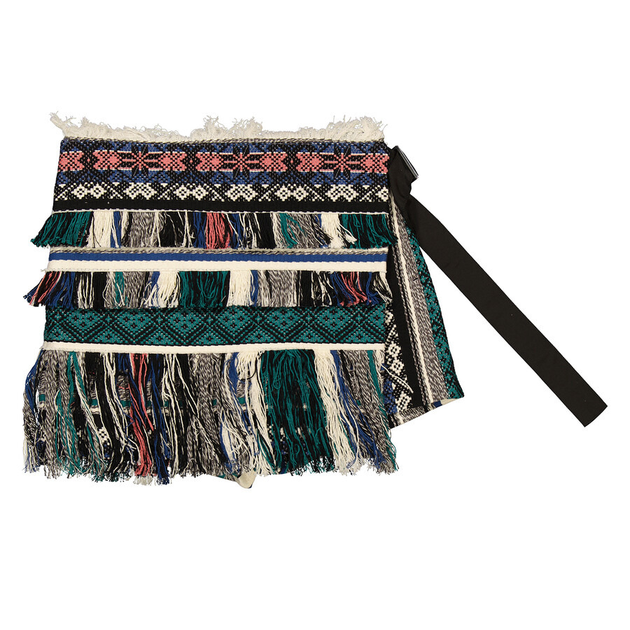 Sacai Ladies Multicolor Rug Jacquard Shorts - 7