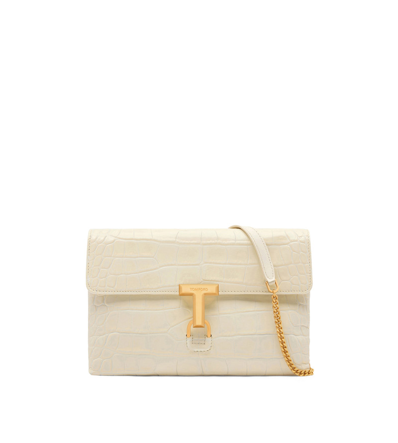 STAMPED CROCODILE LEATHER MONARCH MEDIUM SHOULDER BAG 1