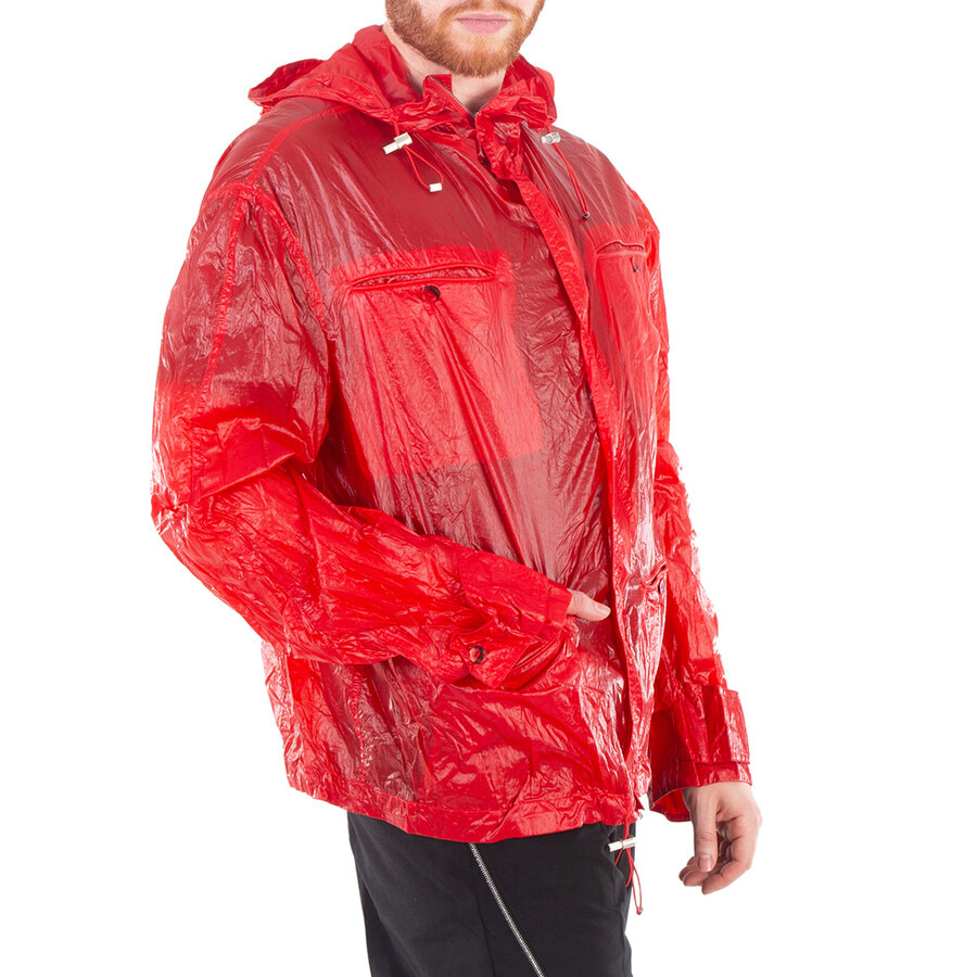 Ferragamo Red Taffeta Drawstring Hooded Jacket - 4