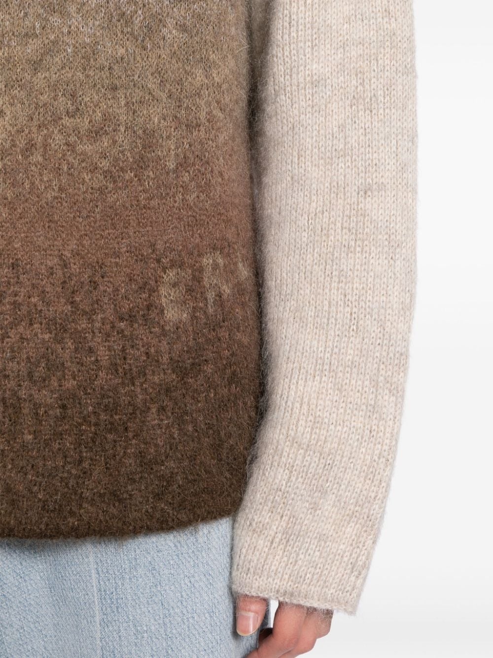 Rainbow gradient-effect crew-neck jumper - 5