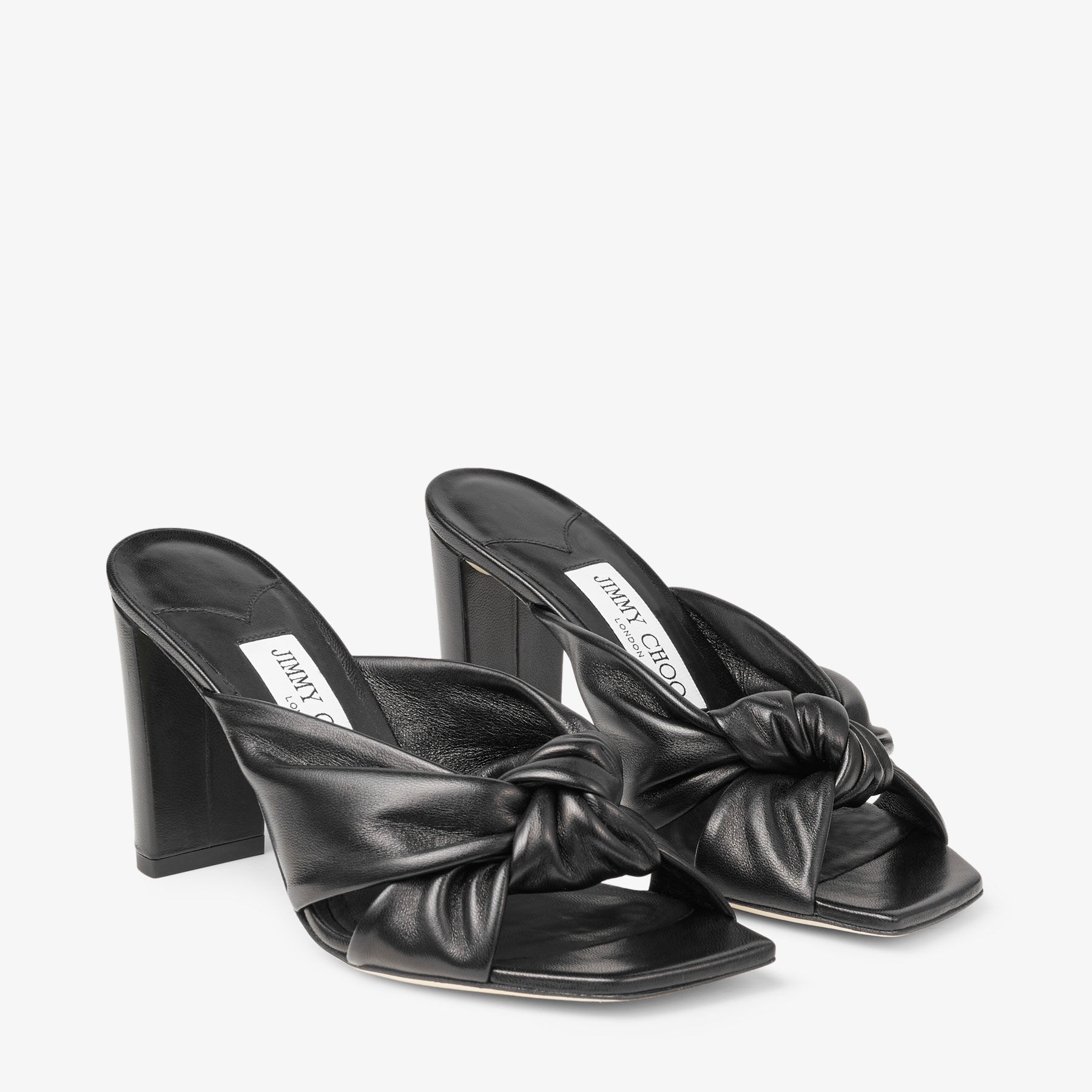 Avenue 85
Black Nappa Leather Mules - 4