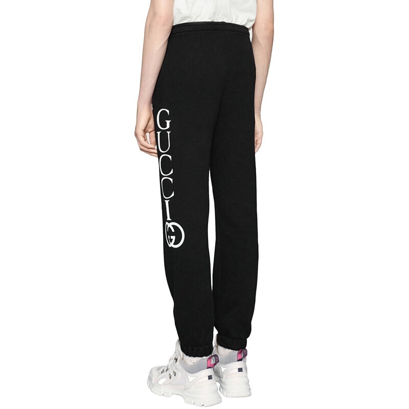 Gucci Logo Printing Casual Sports Pants Black 497252-X3Q37-1082 - 3