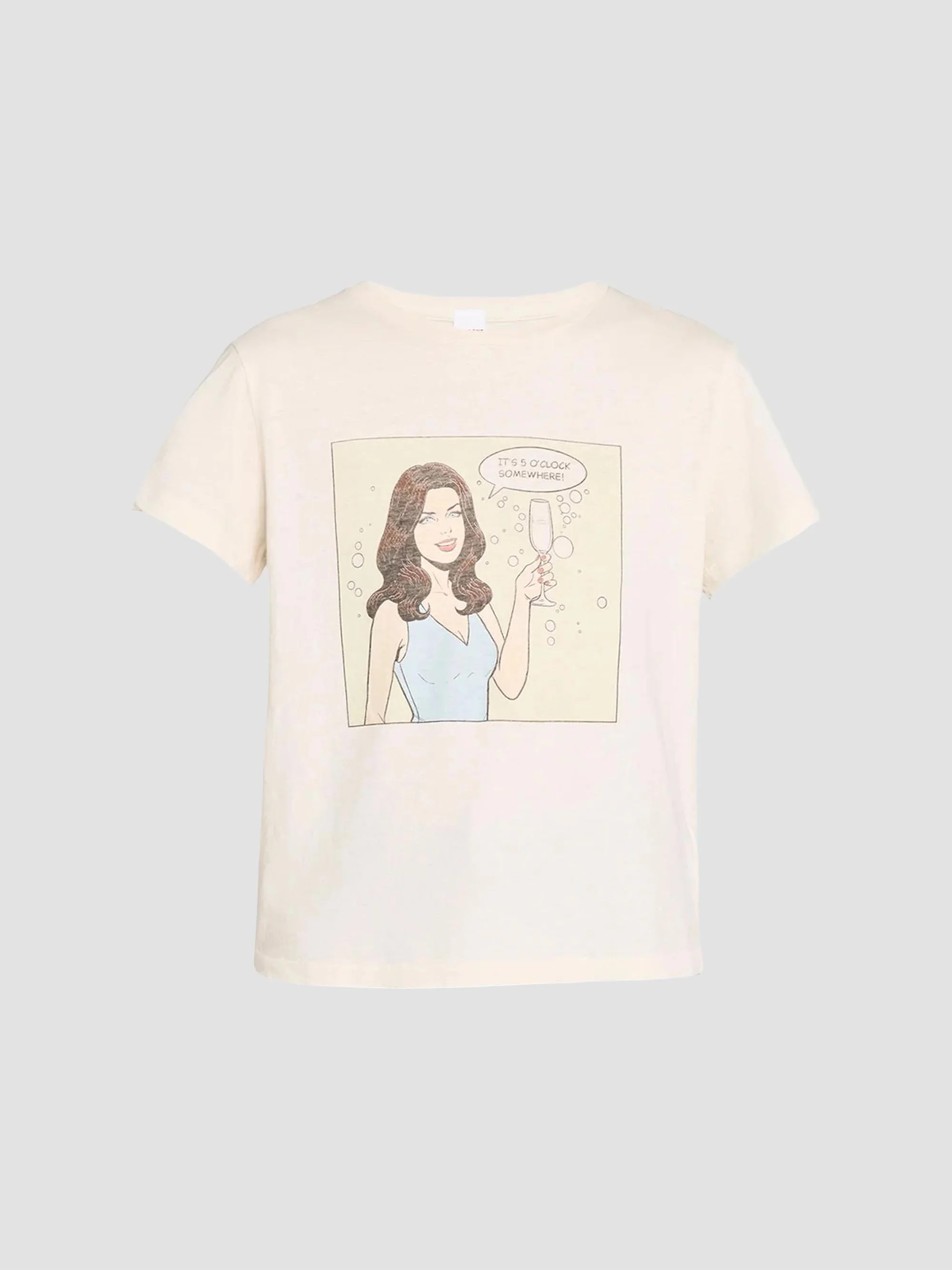 Women's 5 O'Clock Classic Crewneck T-Shirt - Vintage White - 1