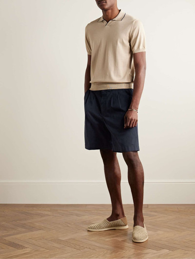 Canali Straight-Leg Pleated Cotton-Blend Twill Bermuda Shorts outlook