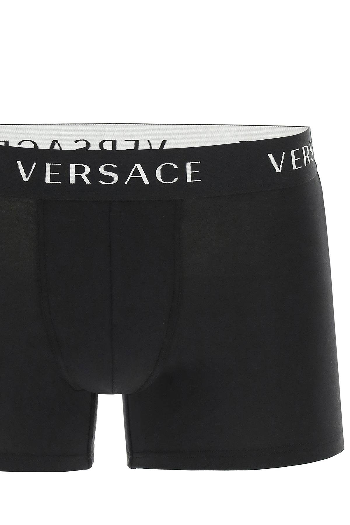 Versace Three-Pack Logo Band Boxer Briefs - 4