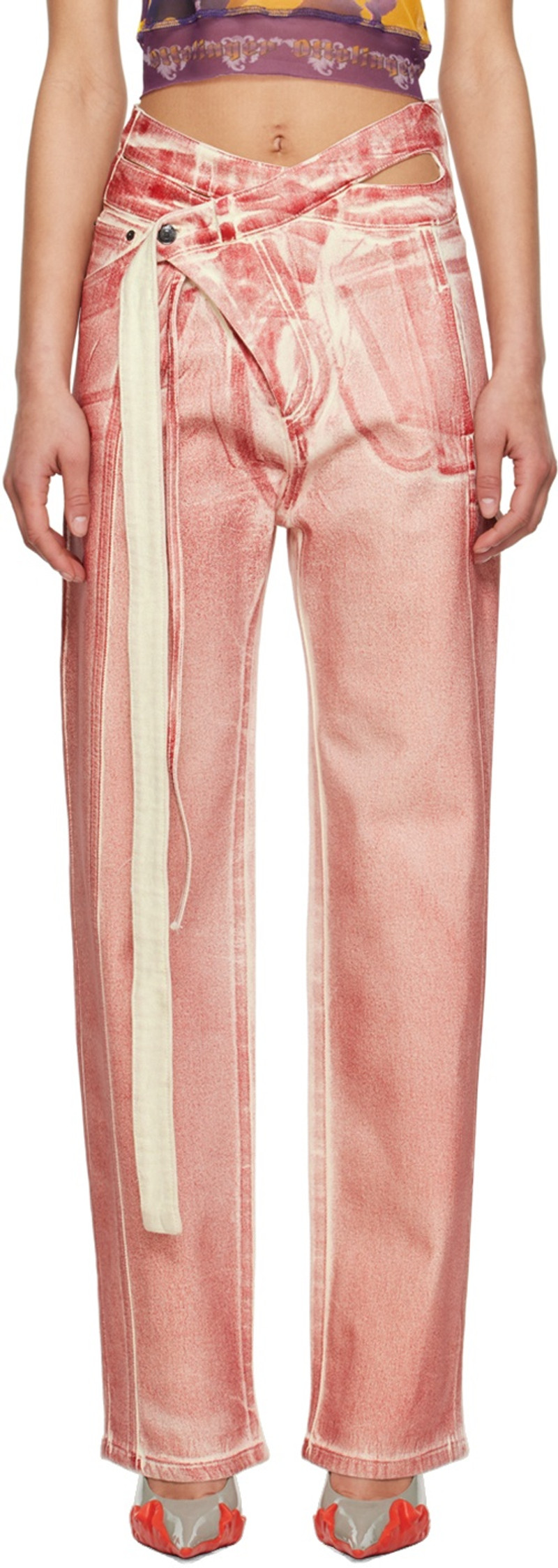 SSENSE Exclusive Red Jeans 1