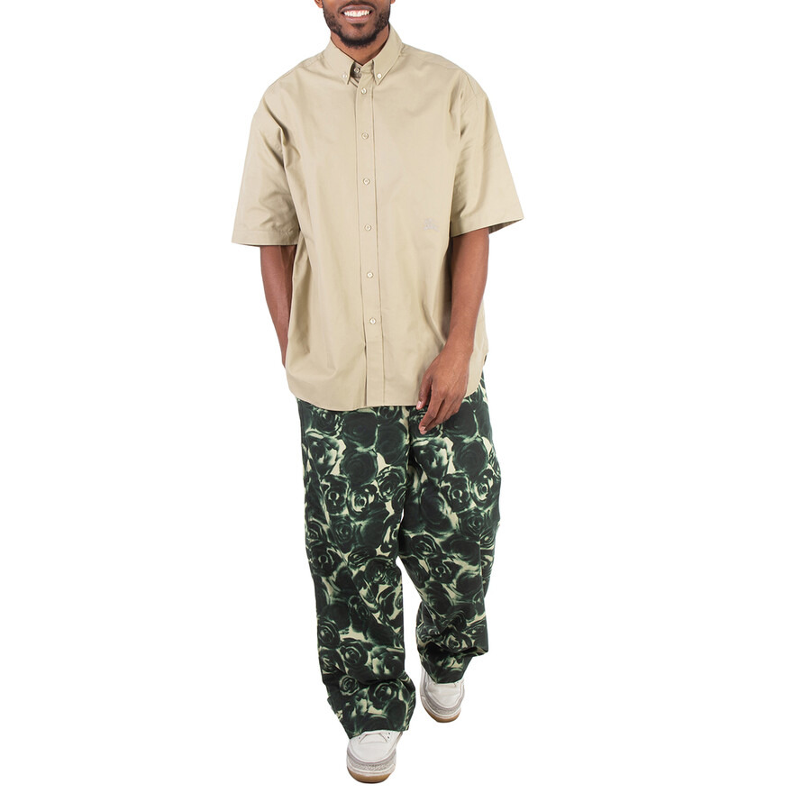 Burberry Logo-Embroidered Short Sleeve Poplin Shirt - 3