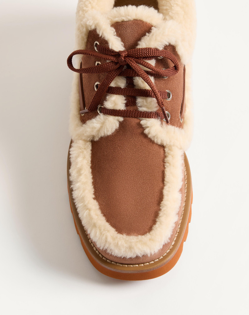Valentino PALM AVENUE ANKLE BOOT IN CRUST LEATHER AND WOOL outlook