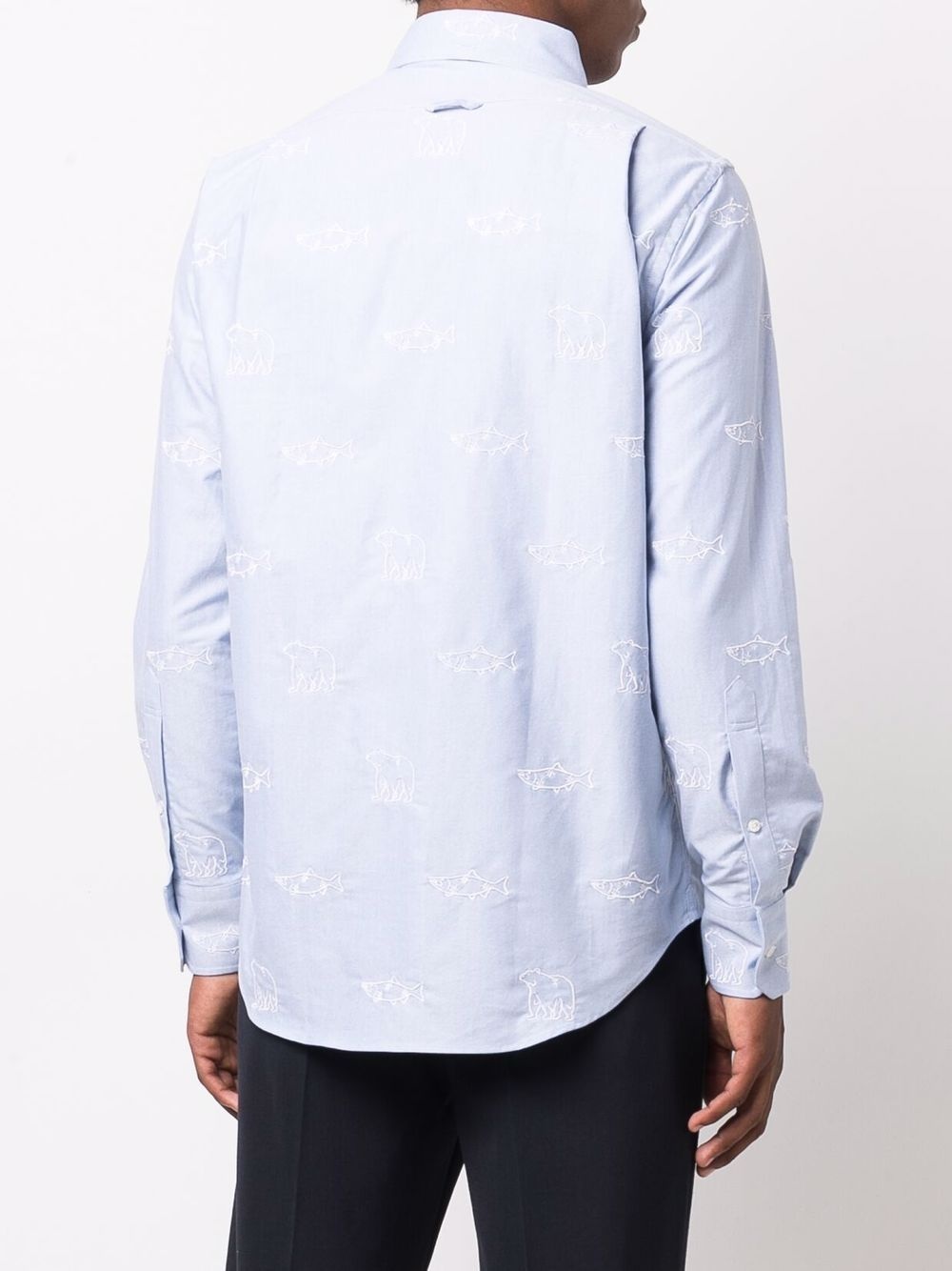 animal-embroidered long-sleeve shirt - 4