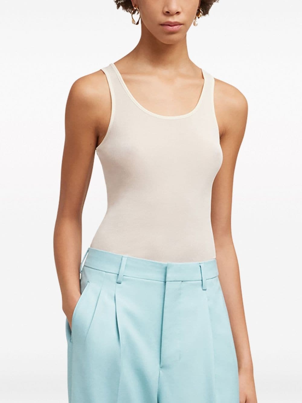 scoop-neck sleeveless tank top - 5