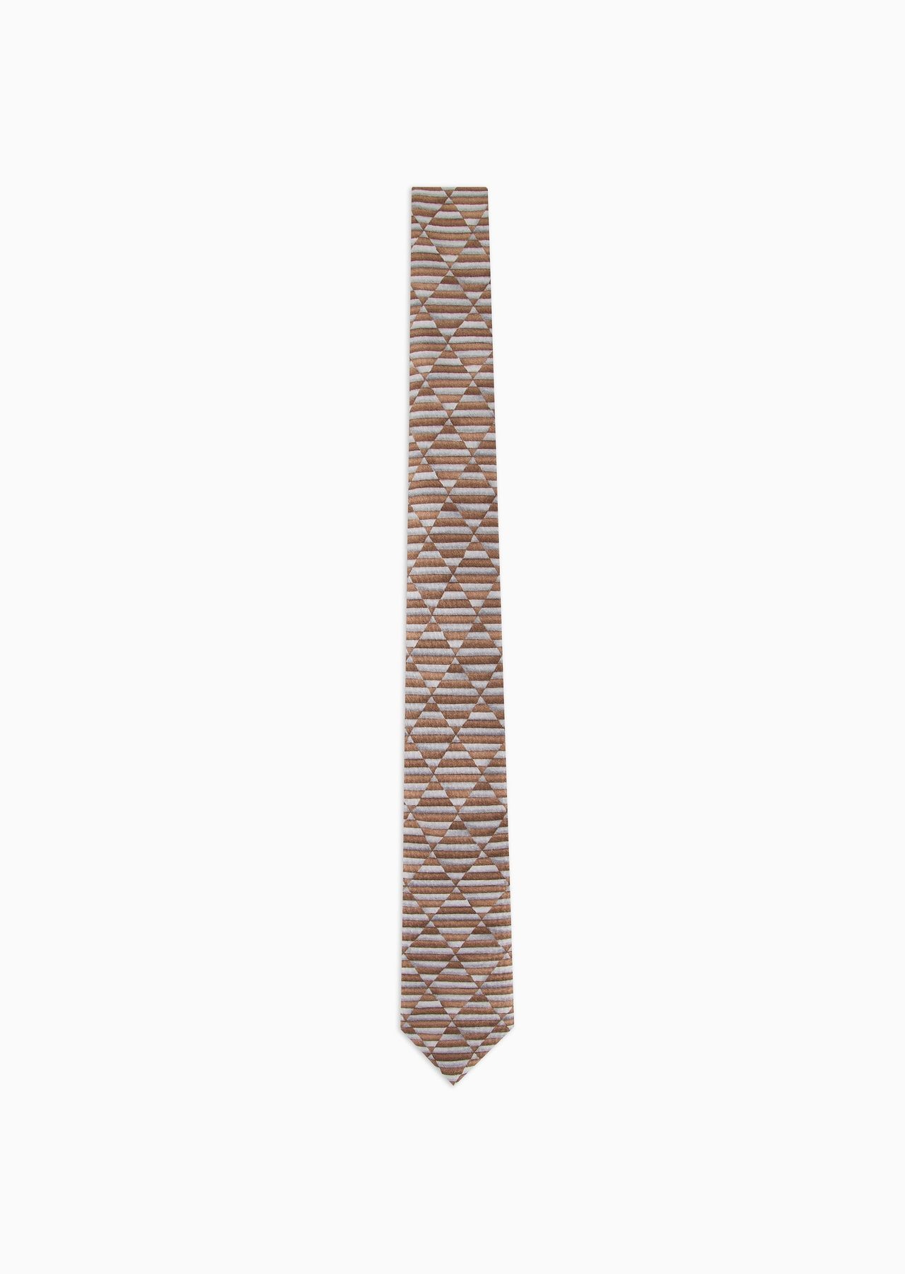 Silk tie with geometric print - 1