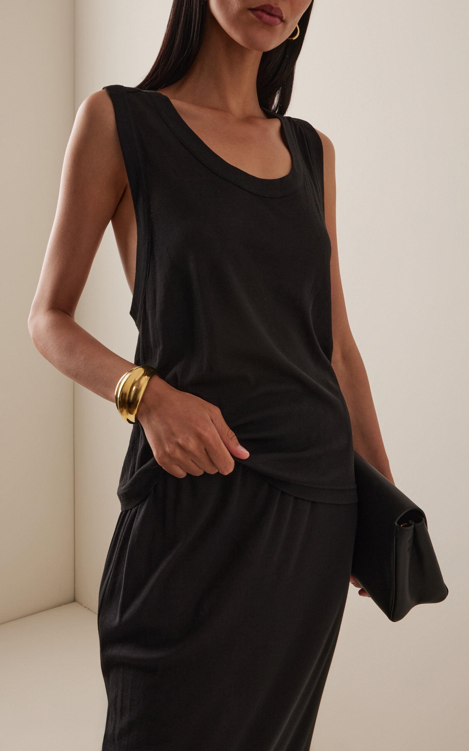 Sheer Cotton Tank Top black - 2