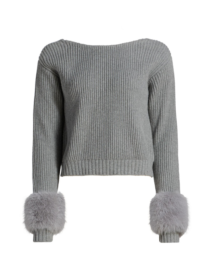 Women's Lisa Ribbed Wool-Blend Sweater - Heather Grey 1