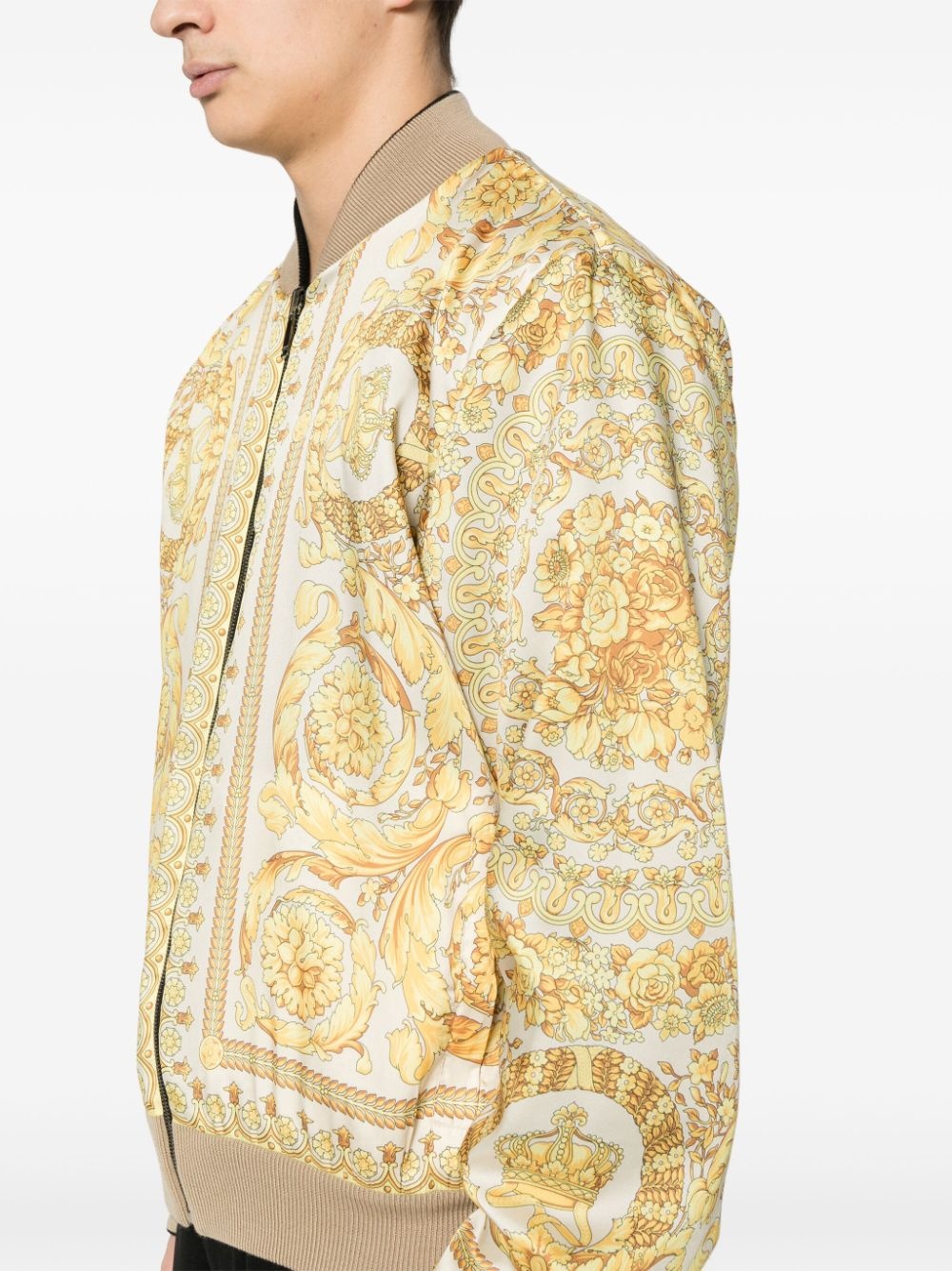 baroque-pattern reversible bomber jacket - 6