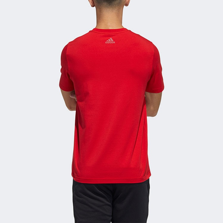 adidas Casual Sports Alphabet Printing Short Sleeve Red T-Shirt GP1863 - 5