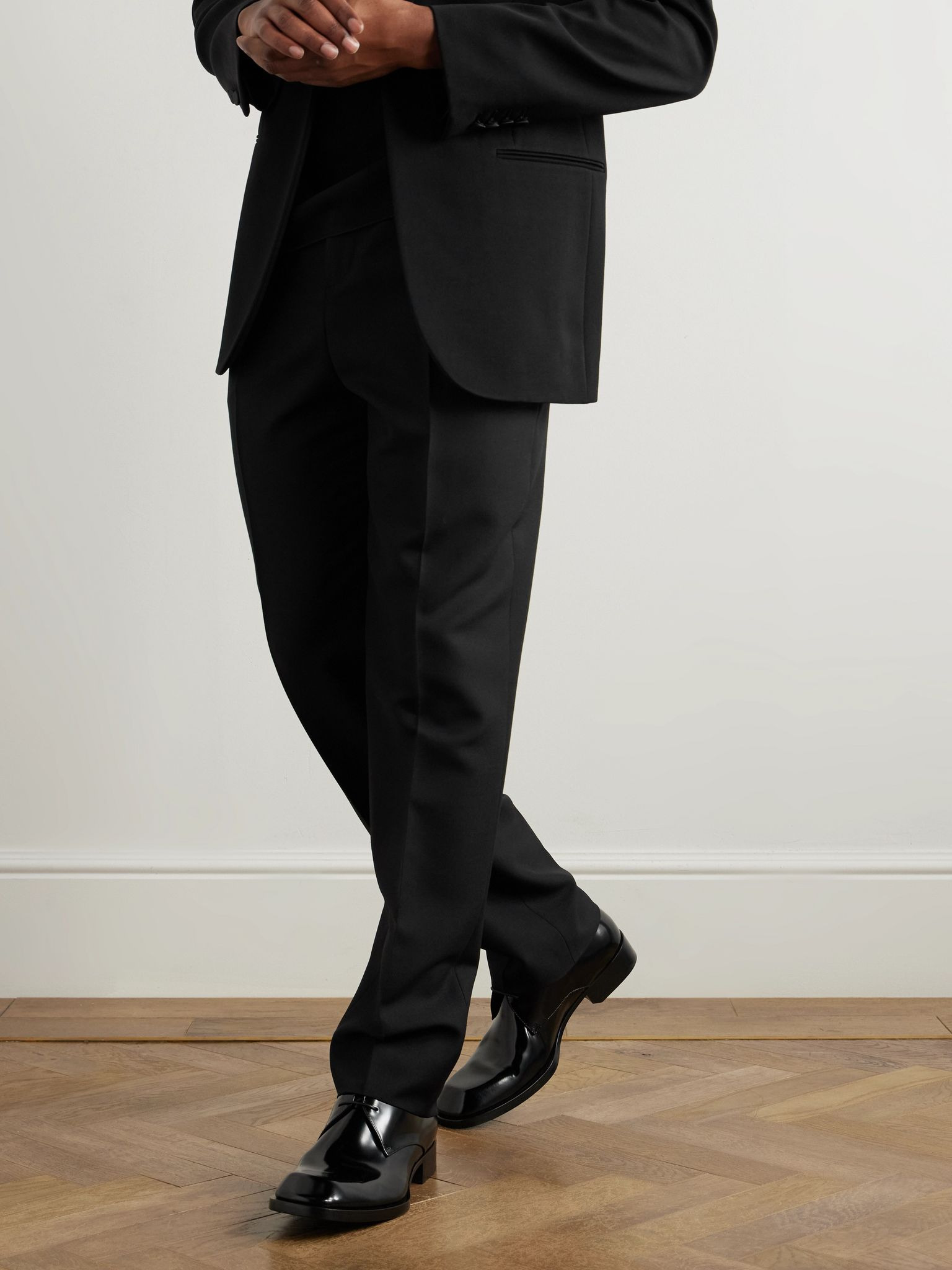 Vadim Glossed-Leather Derby Shoes Black - 2
