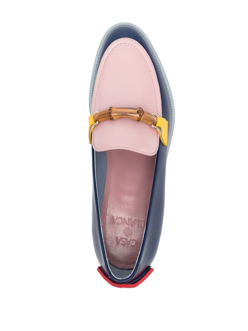 bamboo-detail leather loafers 4