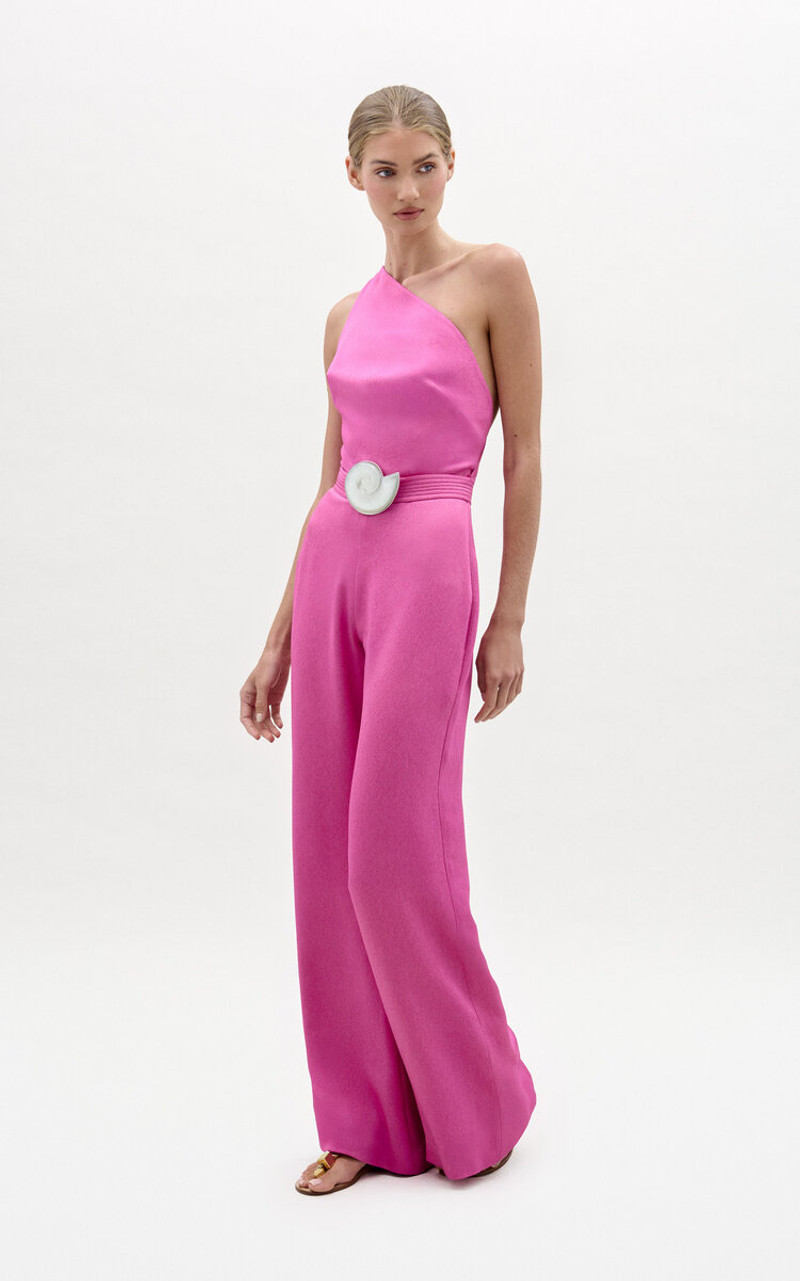 SILVIA TCHERASSI Monique Asymmetric Jumpsuit pink outlook