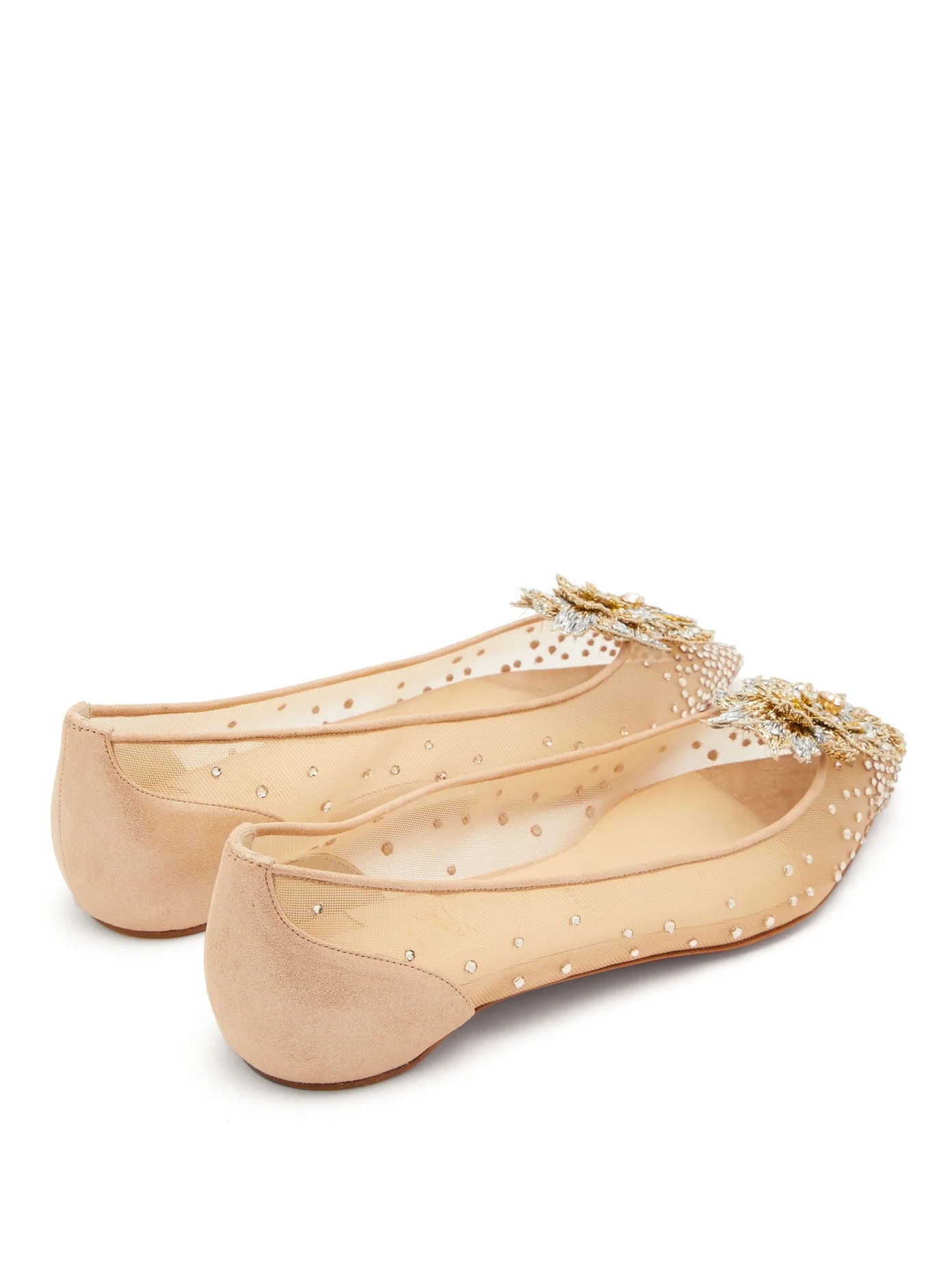 Marenude crystal-embellished mesh ballet flats - 5