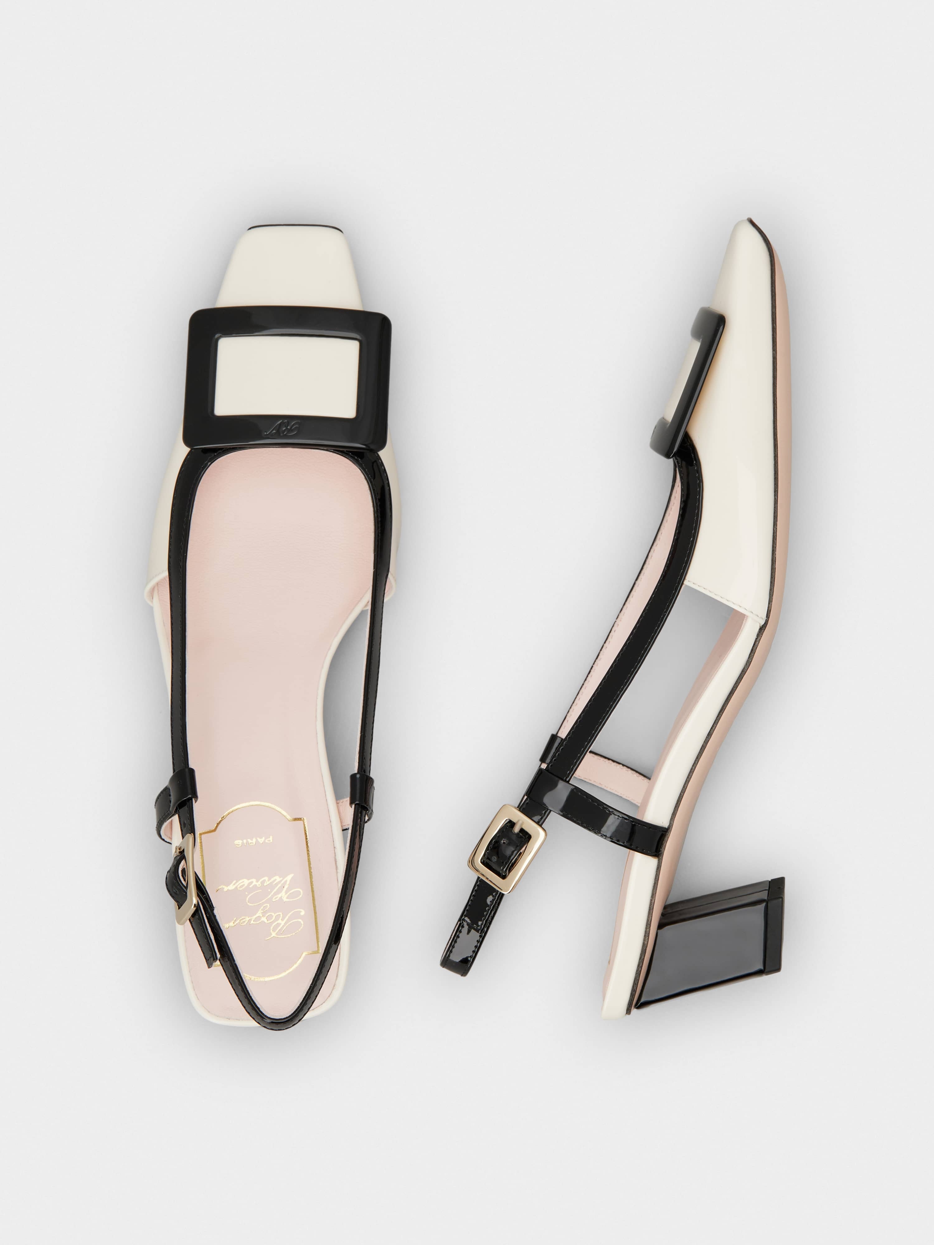 Belle Vivier Covered Buckle Slingback Pumps in Patent Leather - 4