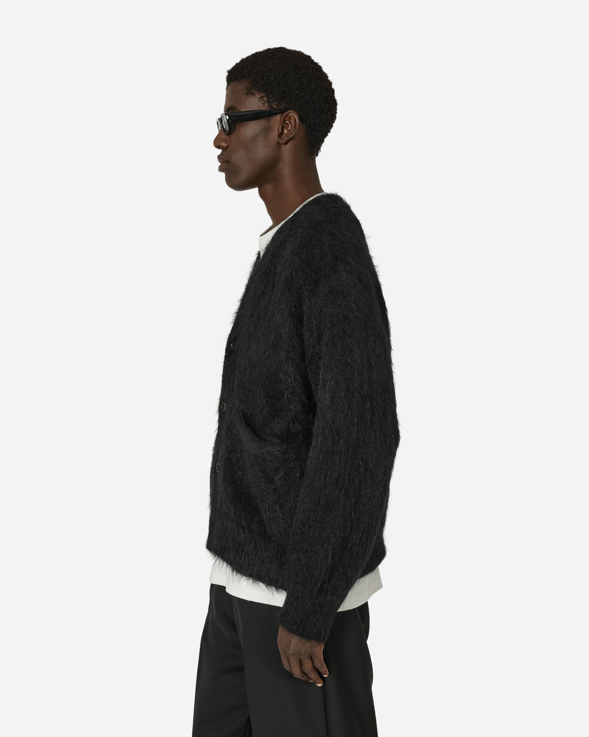 Gonz Mohair Knit Cardigan Black - 2