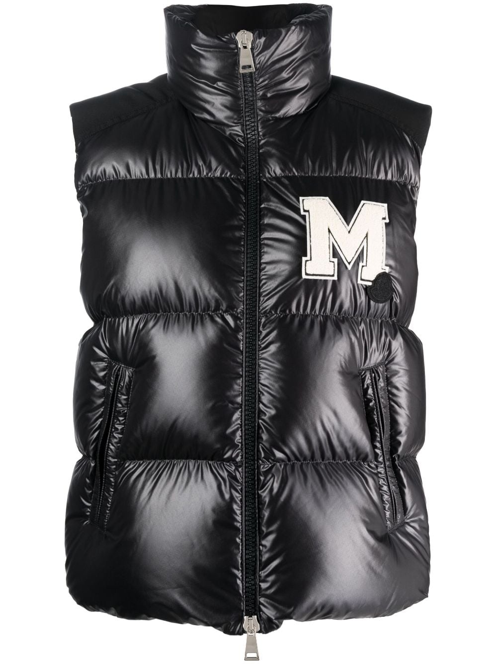 logo-patch padded gilet - 1