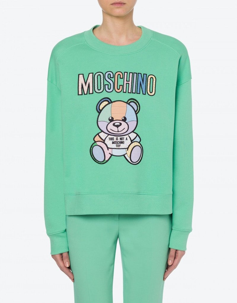 Moschino TEDDY PATCHWORK ORGANIC COTTON SWEATSHIRT outlook