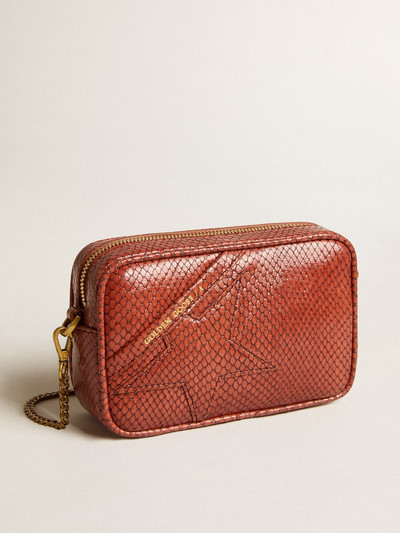 Golden Goose Mini Star Bag in rust-colored snake-print leather outlook