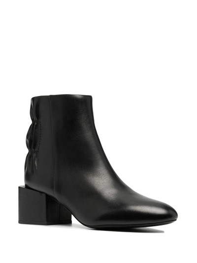 Diesel zip-up leather ankle boots outlook