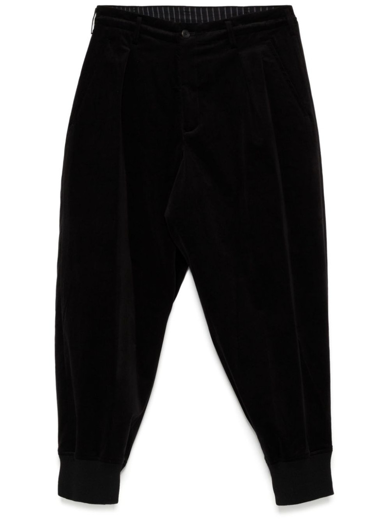 velvet tapered trousers 1